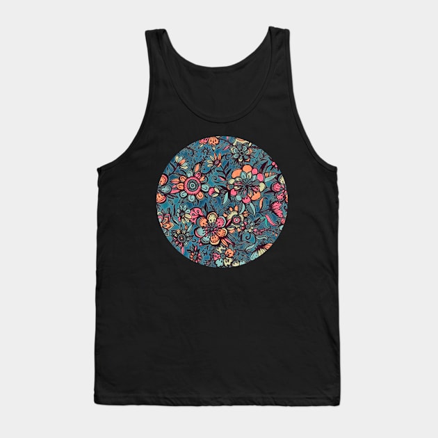 Sweet Spring Floral - soft indigo & candy pastels Tank Top by micklyn